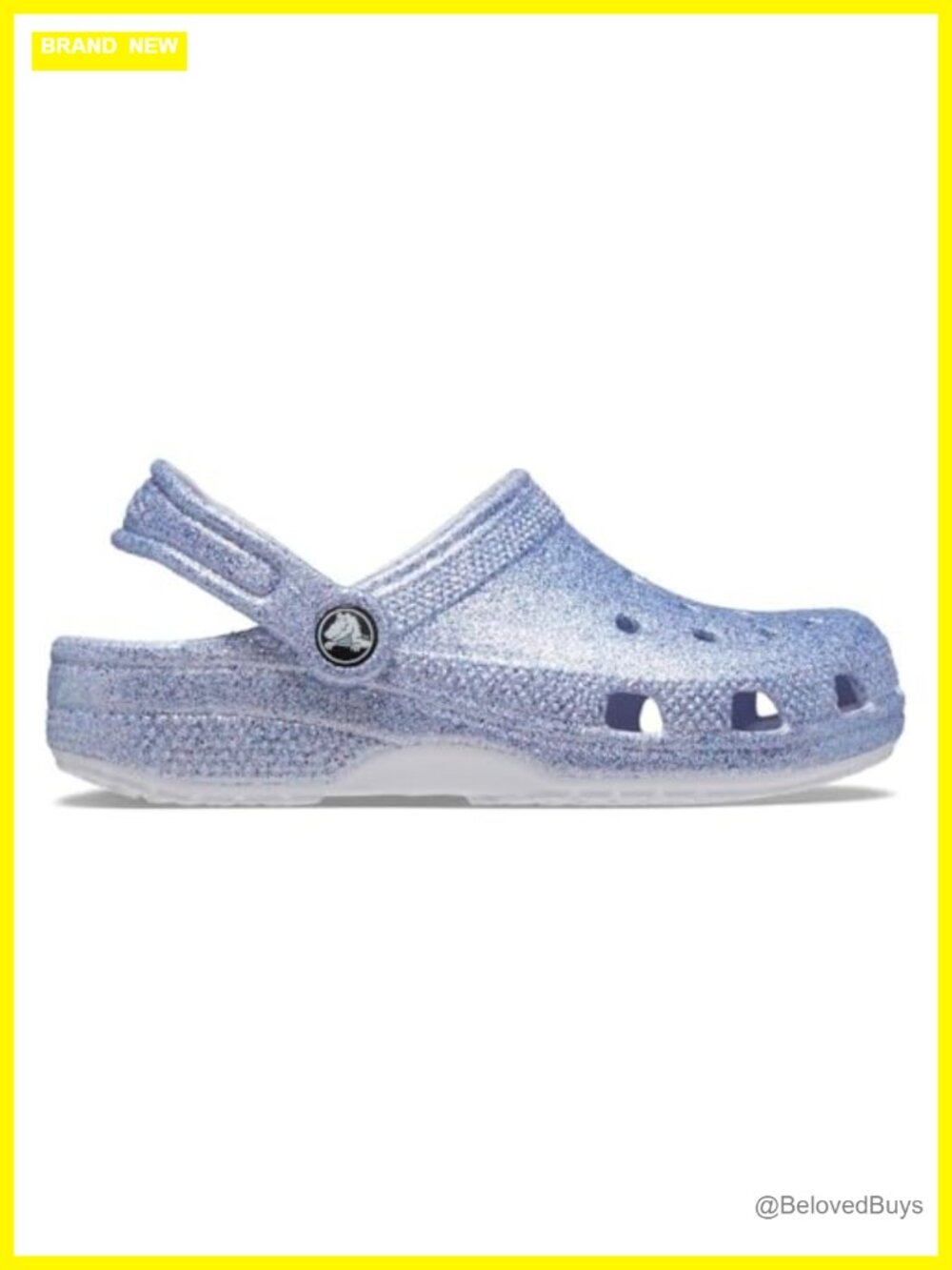 Kids Glitter Clogs Lightweight Breathable Ventilated Pivoting Heel Straps